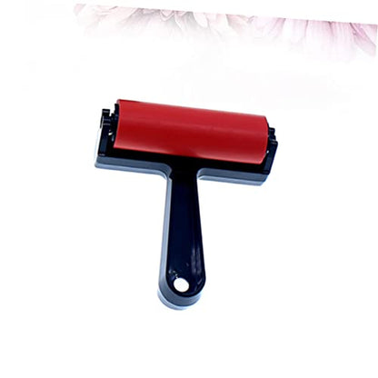 FIXOSHEE Art Rubber Roller Brush Red Durable Sponge Painting Tool for Easy Ink Application Scrapbooks Wallpapers and