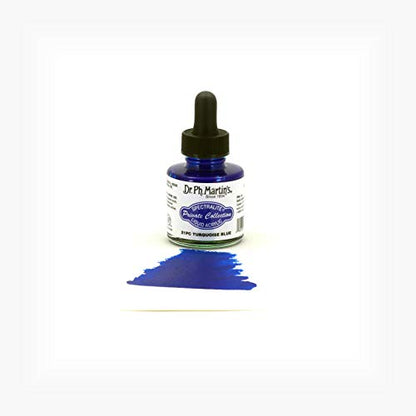 Dr. Ph. Martin's Spectralite Private Collection Liquid Acrylics (21PC) Arcylic Paint Bottle, 1.0 oz, Turquoise Blue, 1 Bottle