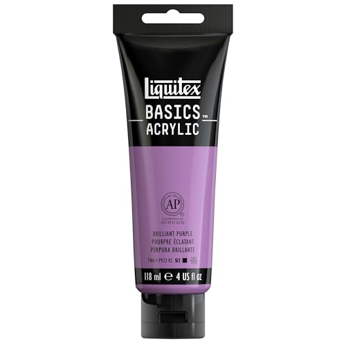Liquitex BASICS Acrylic Paint, 118ml (4-oz) Tube, Brilliant Purple - color: Brilliant Purple, size: 4 Fl Oz (Pack of 1)