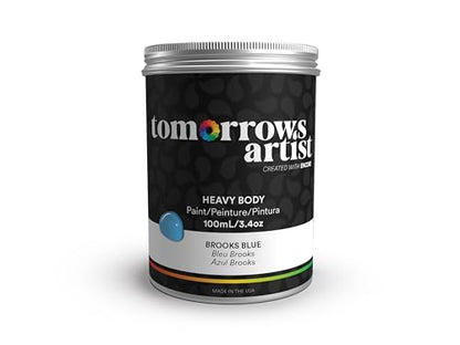 TA: Brooks Blue, Heavy Body Eco-Friendly Acrylic Art Paint 100ml/3.38oz Jar - color: Brooks Blue, size: 3.4 Fl Oz (Pack of 1)