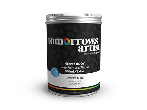 TA: Brooks Blue, Heavy Body Eco-Friendly Acrylic Art Paint 100ml/3.38oz Jar - color: Brooks Blue, size: 3.4 Fl Oz (Pack of 1)