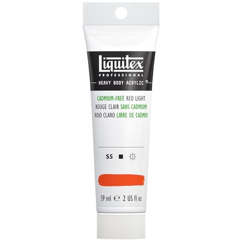Liquitex Professional Heavy Body Acrylic Paint, 2-oz (59ml) Tube, Cadmium Free Red Light - color: Cadmium Free Red Light, style: 2-oz Tube