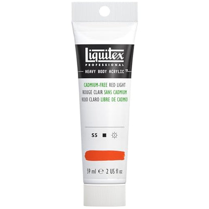 Liquitex Professional Heavy Body Acrylic Paint, 2-oz (59ml) Tube, Cadmium Free Red Light - color: Cadmium Free Red Light, style: 2-oz Tube