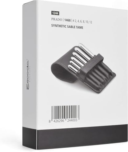 Escoda | Watercolour | Prado Set with 6 Round Travel Brushes for Watercolour | Size 2,4,6,8,10,12 | 6 Brushes | Synthetic Tame | Round Pointed - color: Prado