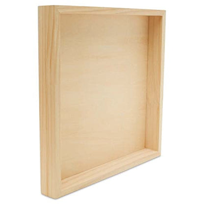 Square Wood Canvas 6 x 6 x 1-1/2 inch, Pack of 4 Unfinished Wood Frames, Blank Wooden Signs for Crafts & Home Decor, by Woodpeckers - size: 6 x 6 x 1-1/2 inch