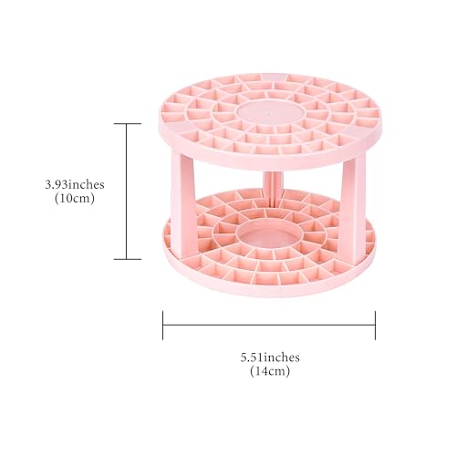 Round 50 Hole Paint Brush Holder and Organizer, Makeup Cosmetic Brushes, Pencils, Pens, Markers, Art Tools, Desk Stand (Pink) - color: Pink