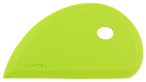 Zoie + Chloe Multipurpose Silicone Bowl Scraper - Dough Scraper for Cleaning Mixing Bowls, Baking Pan - Silicone Scraper Spatula For Painting, Smoothing, Frosting, Cake Decorating - Green, 7x3.75" - color: Green