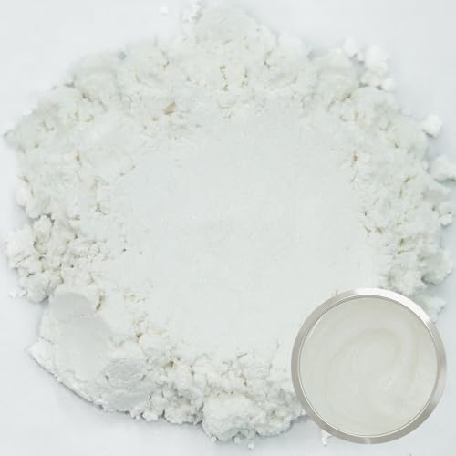 Matio Mica Powder, 1.8oz/ 50g Diamond White Pearlescent Effect Mica Powder for Epoxy Resin Natural Color Pigment for Soap Making, Bath Bomb, Candle Dye, Resin Craft, Paint,Nails,Jewelry, Slime Pigment - color: Diamond White