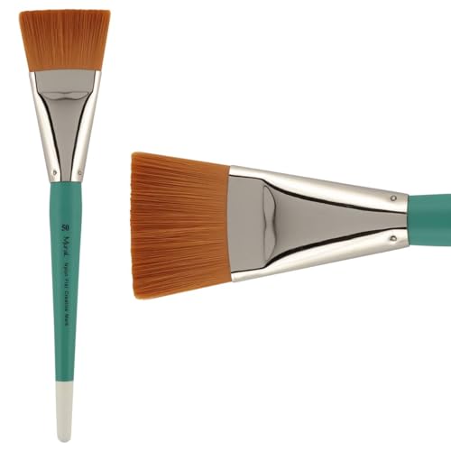 Creative Mark Art Supplies Large Mural Synthetic Golden Taklon Paint Brush - Flat #50-2 Pack - Artist Supplies for Acrylics, Watercolors, and Oils - Durable, Resilient, Seamless Ferrules - color: Flat, size: 50 - 2 Pack