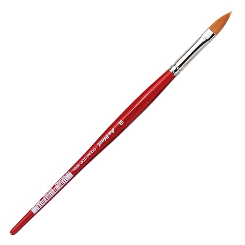 da Vinci Watercolor Series 5584 CosmoTop Spin Paint Brush, Pointed Oval Synthetic with Red Handle, Size 10 (5584-10) - size: Size 10, style: Pointed Oval