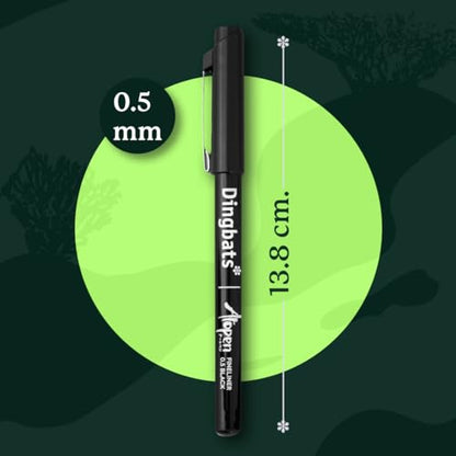 Dingbats - Ātopen Fineliner Pens - 3 Pack Black Fine Point Pens - Bleed-proof Smooth Writing, Drawing Pens - Fine Tip Pens for Journaling, Calligraphy - color: Fineliners (3 Pack), style: Pack