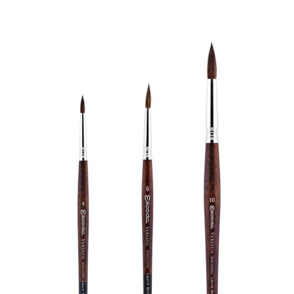 Escoda Signature Series Artist Watercolor Brush Set, Laurin Mccracken Set #1, Versatil Synthetic Kolinsky, Size (Round) 4, 6, 10 - color: Laurin Mccracken, size: Artist Set