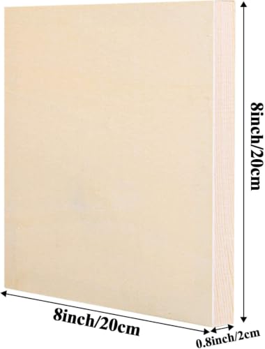 ADXCO 8 Pack Wood Panels 8 x 8 Inch Unfinished Wood Canvas Wooden Panel Boards for Painting, Pouring, Arts Use with Oils, Acrylics - size: 8 x 8 inch