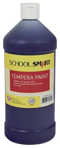 School Smart Tempera Paint, Purple, 1 Quart Bottle - color: Purple