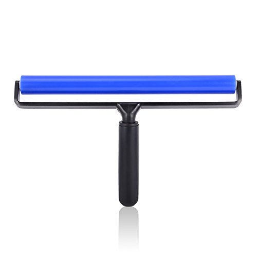 EHDIS Glue Silicone Rubber Pasting Tacky Soft Roller Vinyl Record Cleaner Squeegee Wheel Anti-Static Sticky Dust Collection for Film Application Craft Project Industry Ink Tools 12-inch