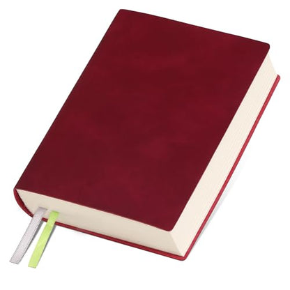 Thick Blank Journal Notebook 400 Pages 3.9 × 5.5 No Lines Soft Leather Pocket Blank Notebook for Women Drawing Book Memo Writing Sketch Diary Notebook Upgrade Page (wine red) - color: wine red