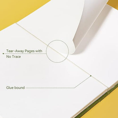 Arrtx Premium Hardcover Sketch Book, 60 Sheets/120 Pages, 180 GSM Thick Acid-Free Drawing Paper, Hardbound Sketch Pad with Inner Pocket, Green 8.5"x6.1" Sketchbook - size: A5