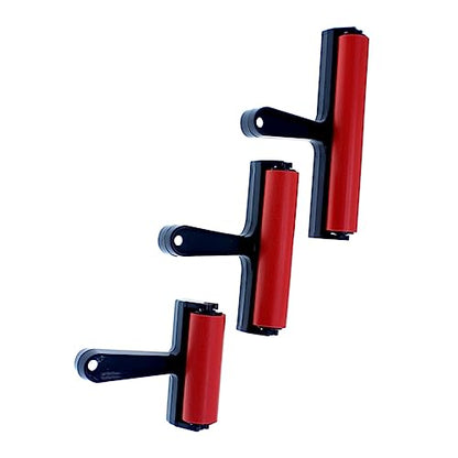 FIXOSHEE Art Rubber Roller Brush Red Durable Sponge Painting Tool for Easy Ink Application Scrapbooks Wallpapers and
