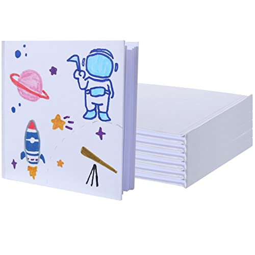 6 Pack Hardcover Blank Book,5x5 Inch Unlined Sketchbook Journal - 18 Sheets/36 Pages Each, Bulk Pack of White Hardcover Blank Books for Writing, Drawing Make Your Own Book, Multi-Purpose for Students & Adults - size: 5x5 inch