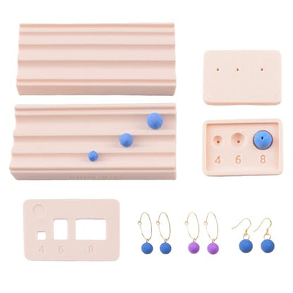 Polymer Clay Bead Roller,Round Earring Mold Acrylic Clay Bead Maker Clay Cutter Tool for Jewelry Piercing Making Kit - color: Style 1