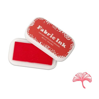 Ink Pads for Rubber Stamps, Stamp Pad for Fabric Wood Paper Stamping, Washable Fingerprint Thumbprint Ink Pad, Craft Ink Pad Stamps Partner DIY Color (Poppy Red) - color: Poppy Red
