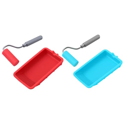 Glue Roller Set Silicone Glue Applicator with Tray for Woodworking, Arts and Crafts, Wood Projects, Furniture Repair and Professional Paint Kit Red - color: Red