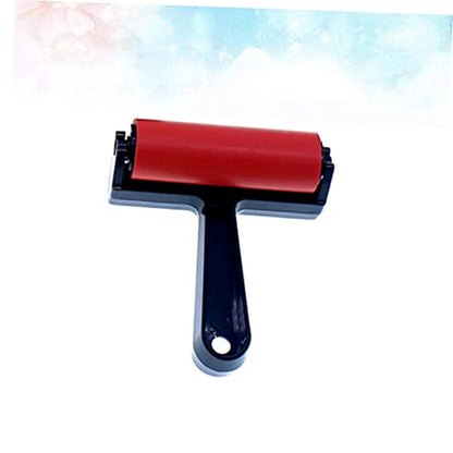 Gogogmee Artist Rubber Roller Paint Brush for Ink and Painting 10cm Long Soft Red Sponge Brush for Scrapbooking Drawing and Wall Art - size: 13*11.5cm