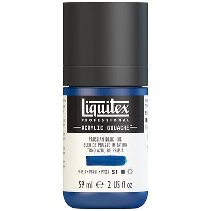 Liquitex Professional Acrylic Gouache, 2-oz (59ml) Bottle, Prussian Blue Hue - color: Prussian Blue Hue