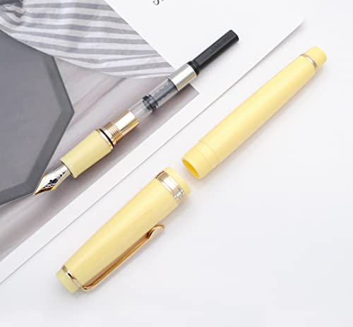 JINHAO 82 Fountain Pen with Gold Clip (F Nib 0.5mm, Yellow) - color: Yellow