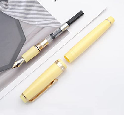 JINHAO 82 Fountain Pen with Gold Clip (F Nib 0.5mm, Yellow) - color: Yellow
