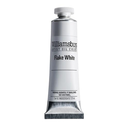 Williamsburg Artist Oil Colors by GOLDEN, Flake White, 37 ml tube, Professional Oil Paint, Semi-Opaque - color: Flake White, size: 1.25 Fl Oz (Pack of 1)