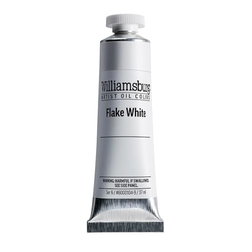Williamsburg Artist Oil Colors by GOLDEN, Flake White, 37 ml tube, Professional Oil Paint, Semi-Opaque - color: Flake White, size: 1.25 Fl Oz (Pack of 1)