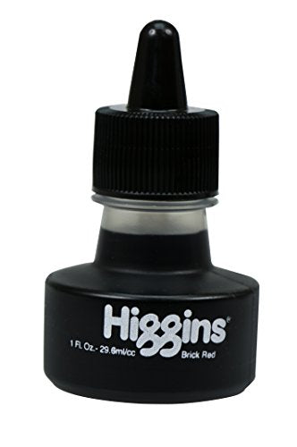 Higgins Dye-Based Drawing Ink, Brick Red, 1 Ounce Bottle (44114) - color: Brick Red