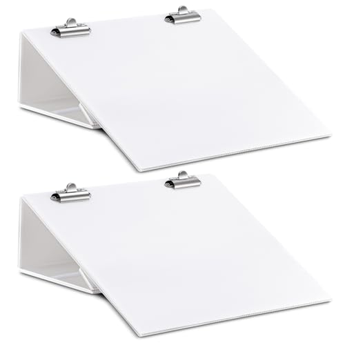 Nuanchu Folding Slant Board for Writing 14 x 12 Inch Large Slanted Clipboard Adjustable Tilted Writing Board Sloped Surface to Improve Handwriting Legibility Endurance for Office Reading(2 Pcs)