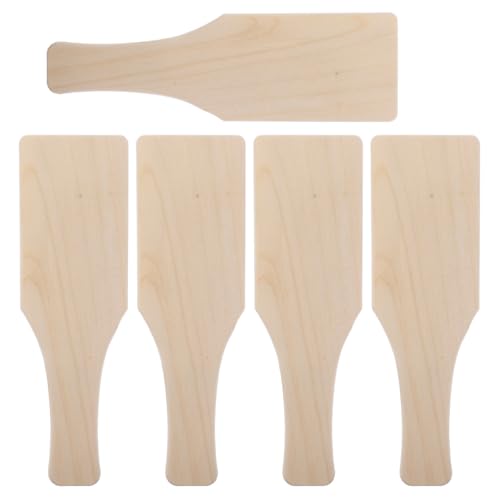Healifty Wooden Clay Paddles for Pottery: 5Pcs Flat Wood Pottery Carving Paddle Tool for Ceramic Handbuilding, Sculpting Trimming and Modeling, Art Supplies Board