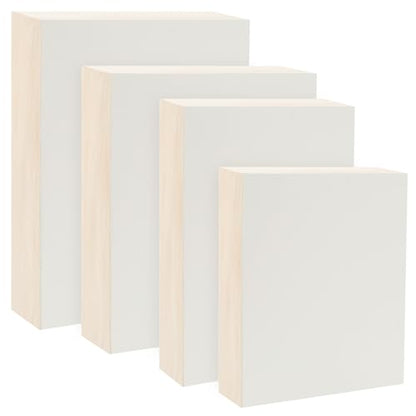 Da Vinci Pro Ultra Smooth Wood Canvas Gesso Board - 2" Deep, Bundle of 4 Medium Rectangle White Acrylic Polymer Gesso Panels for Painting Fine Portraits, Ultra Fine Detail Illustrations and Artwork - size: Medium Rectangular Assortment