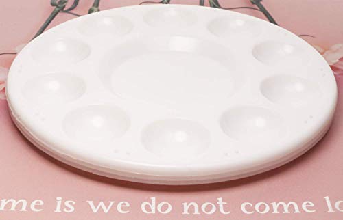 PENTA ANGEL Art Paint Tray Palette 3Pcs 10 Well Plastic Round Paint Tray for Watercolor Painting(Round-3PCS)