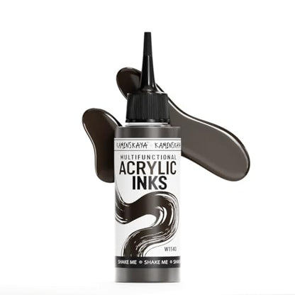 KAMENSKAYA Acrylic Inks for Artists - Dark Brown Acrylic Ink, 3.38 Fl Oz (100 ml) - color: Dark Brown