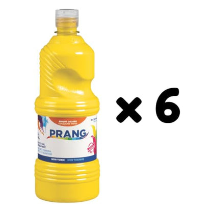 Prang Ready-to-Use Tempera Paint Quart, 32 oz., Yellow, 6 Count - color: Yellow (Pack of 6)