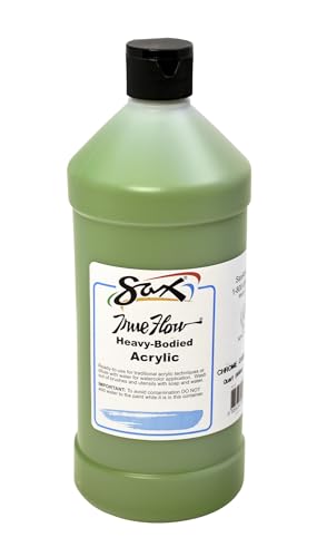 Sax Heavy Body Acrylic Paint for School and Arts and Crafts Use, Chrome Oxide Green, 1 Quart - color: Chrome Oxide Green, size: 32 Fl Oz (Pack of 1)