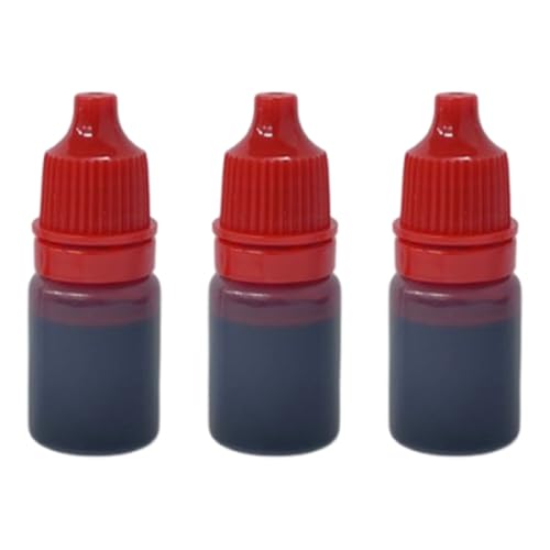 3 Pack 5ML Quick Drying Oil Based Ink for Golf Ball Stamps Photosensitive Ink for Egg Stamps - color: Red