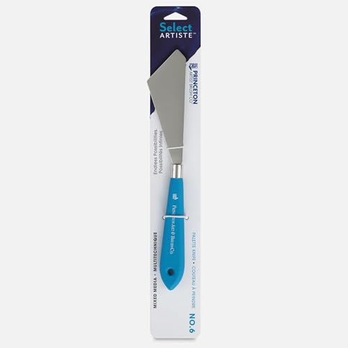 Princeton Select Artiste Palette Knife, Medium Multi Angle Scraper, Satin Turqouise Handle, No. 6, Metal, 1 Count - style: Medium Multi Angle Scraper No. 6
