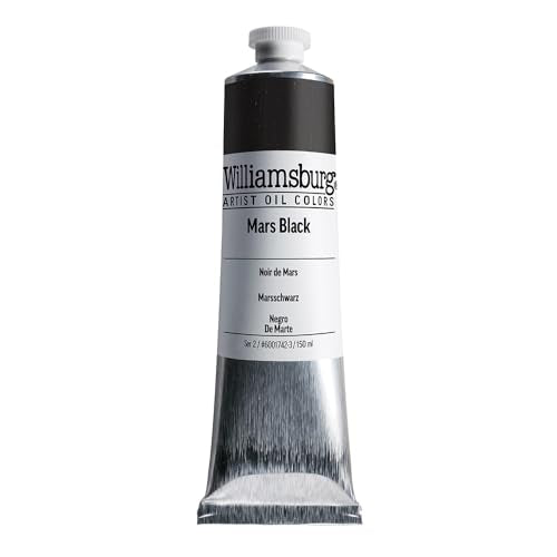 Williamsburg Artist Oil Colors by GOLDEN, Mars Black, 150 ml tube, Professional Oil Paint, Opaque - color: Mars Black, size: 5.07 Fl Oz (Pack of 1)