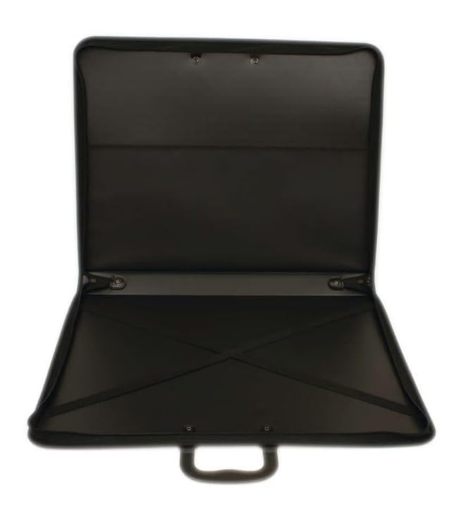 Professional Art Portfolio Case, Black Hard Shell Carrying Bag with Handle, 17 x 22-inch