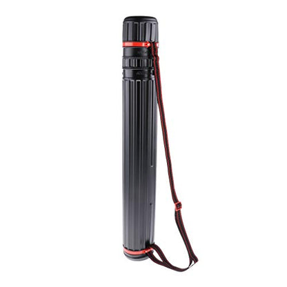 Drawing Tube Blueprint Case Telescoping Art Tube Middle Plastic Black Storage Tube Expands from 20 to 35 Inches Waterproof Poster Tube with Strap