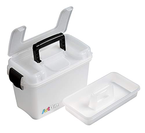 ArtBin 8408AB Sidekick Carrying Case, Portable Art & Craft Organizer with Handle, [1] Plastic Storage Case, Translucent, 8408AB - size: Standard
