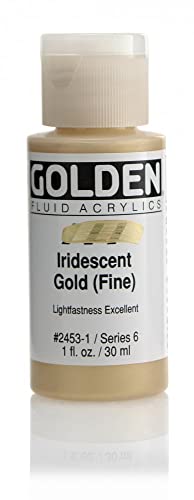 Golden Fluid Acrylic Paint 1 Ounce-Iridescent Gold Fine