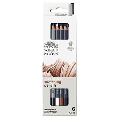 Winsor & Newton Studio Collection Artist Pencils, Sketching Pencils, Set of 6 - style: 6 Sketching Pencils
