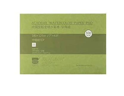 Watercolor Paper Block, BAOHONG Academy Grade Watercolor Block, 100% Cotton, Acid-Free, 140LB/300GSM, Cold Press Textured, 20 Sheets per Block (Cold Press 4.9" x7“”) - size: Cold Press 4.9" x 7"