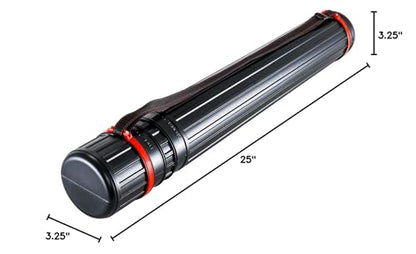 U.S. Art Supply Poster Tube - Telescoping Adjustable 25" to 42" - Durable 3-1/4" Diameter Storage Tube - Art Poster Carrier Holder & Blueprint Storage Drafting Tube Travel & Protection